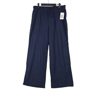 Briggs Women’s Linen blend Pull on Pants Elastic Waistband Size Large Wide Leg